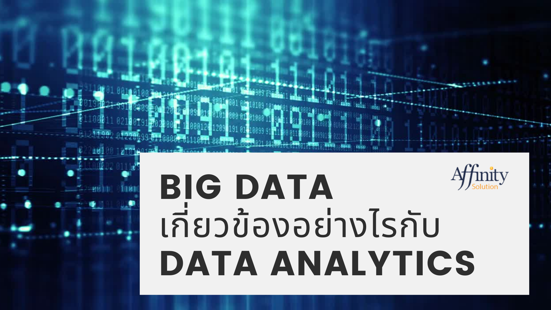 BIG DATA เกี่ยวข้องอย่างไรกับ DATA ANALYTICS - Affinity Solution